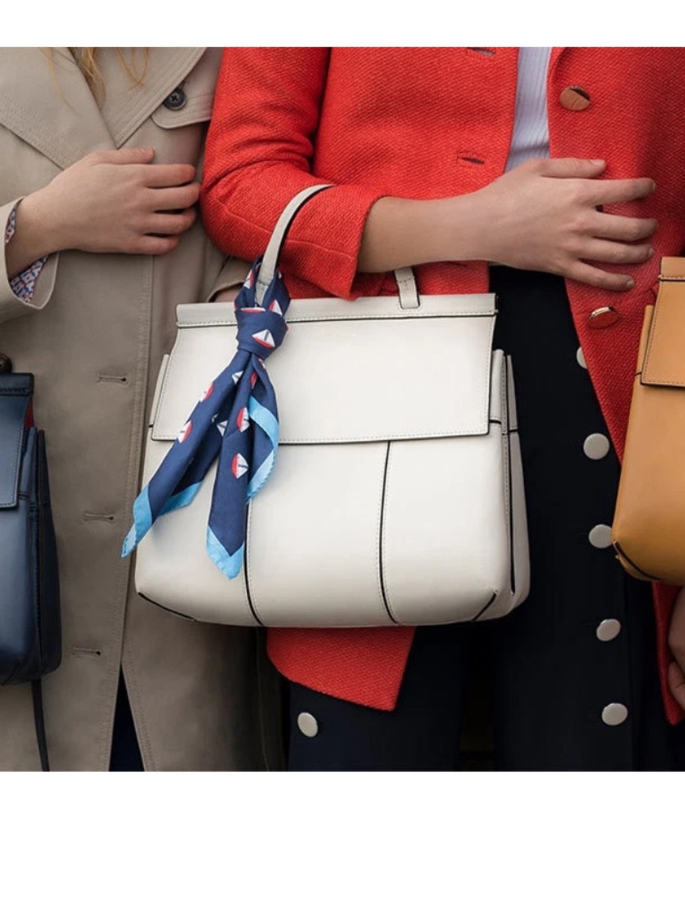 Tory Burch Block-T Leather Satchel. Classic, structured, monochromatic handbag.